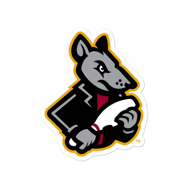 Hagerstown Alley Rats Right Rat Mascot bubble-free sticker