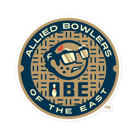 ABE Bowling badge bubble-free sticker