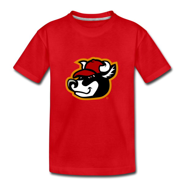 Wisconsin Big Cheese Cow Mascot Kids' Premium T-Shirt - red