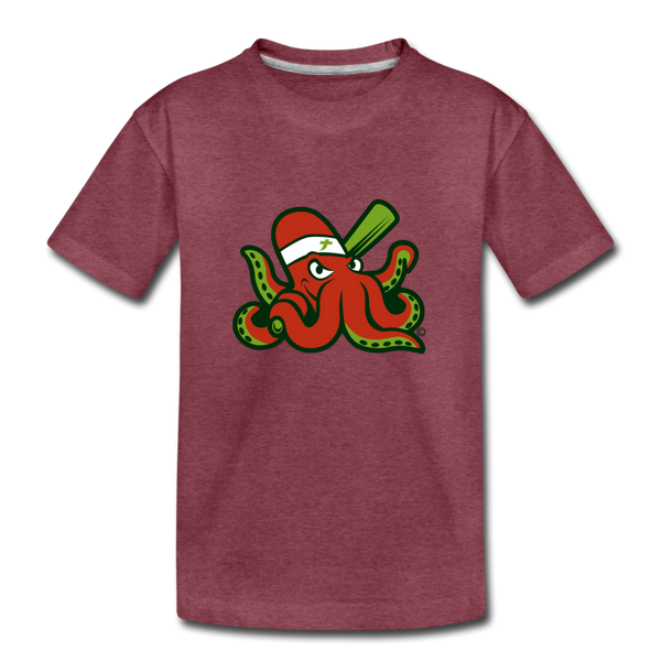 Tokyo Wasabi Octopus Mascot Kids' Premium T-Shirt - heather burgundy