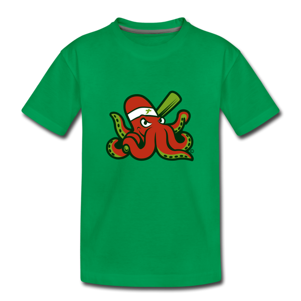 Tokyo Wasabi Octopus Mascot Kids' Premium T-Shirt - kelly green