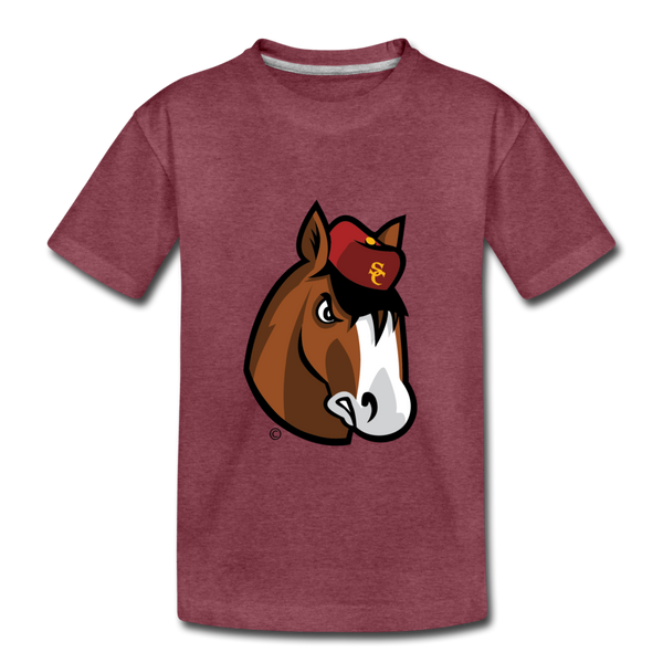 Scotland Clydes Clydesdale Mascot Kids' Premium T-Shirt - heather burgundy