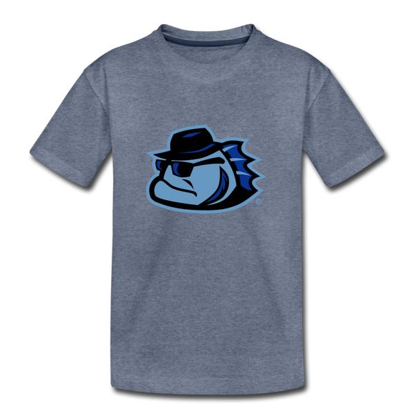 Chicago Bluesfish Mascot Kids' Premium T-Shirt - heather blue