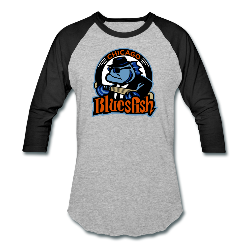 Chicago Bluesfish Unisex Baseball T-Shirt - heather gray/black