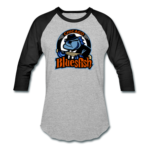 Chicago Bluesfish Unisex Baseball T-Shirt - heather gray/black