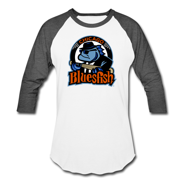 Chicago Bluesfish Unisex Baseball T-Shirt - white/charcoal