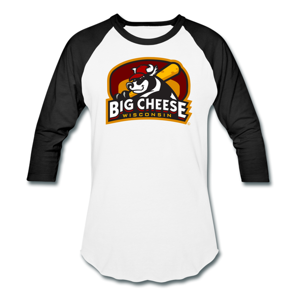 Wisconsin Big Cheese Unisex Baseball T-Shirt - white/black