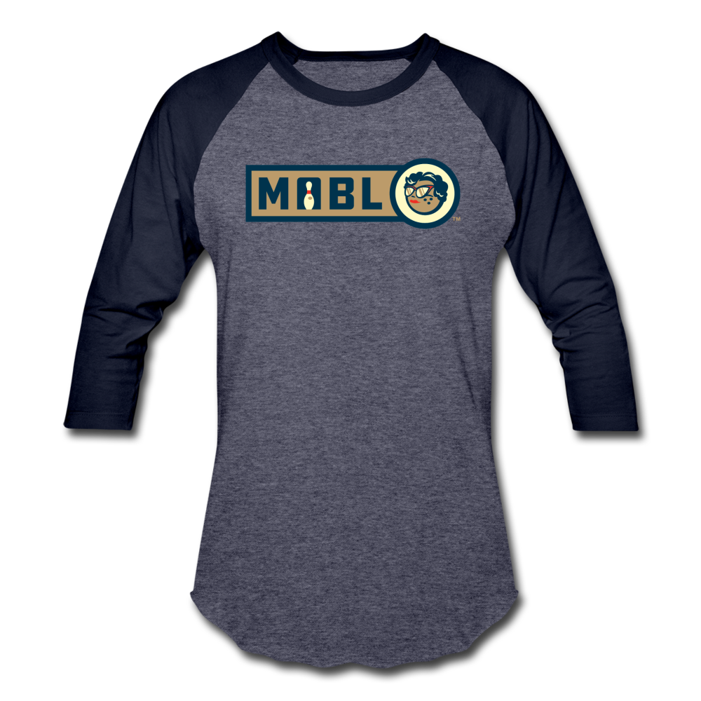 MABL Unisex Baseball T-Shirt (For Bowlers!) - heather blue/navy