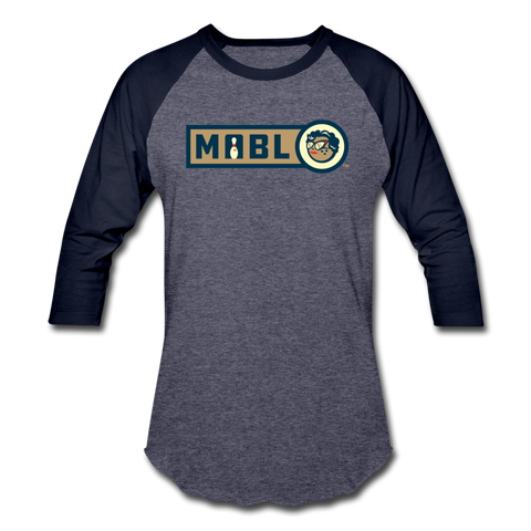 MABL Unisex Baseball T-Shirt (For Bowlers!) - heather blue/navy