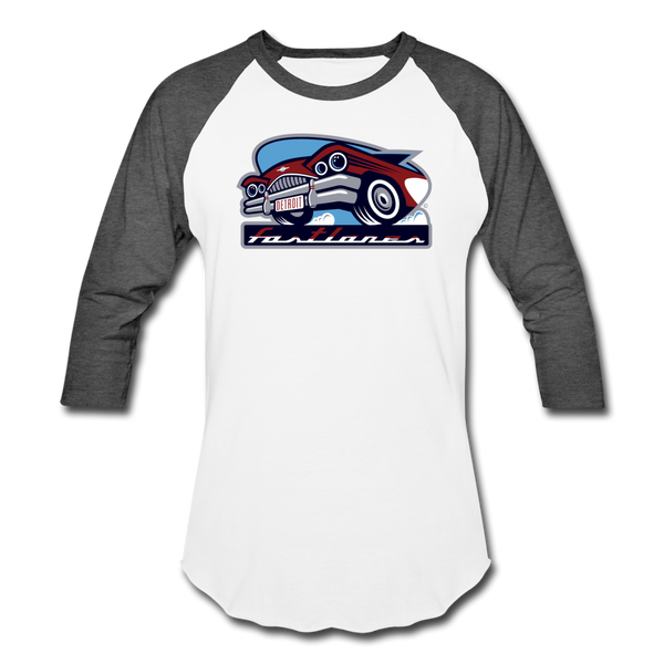 Detroit Fastlanes Unisex Baseball T-Shirt (For Bowlers!) - white/charcoal