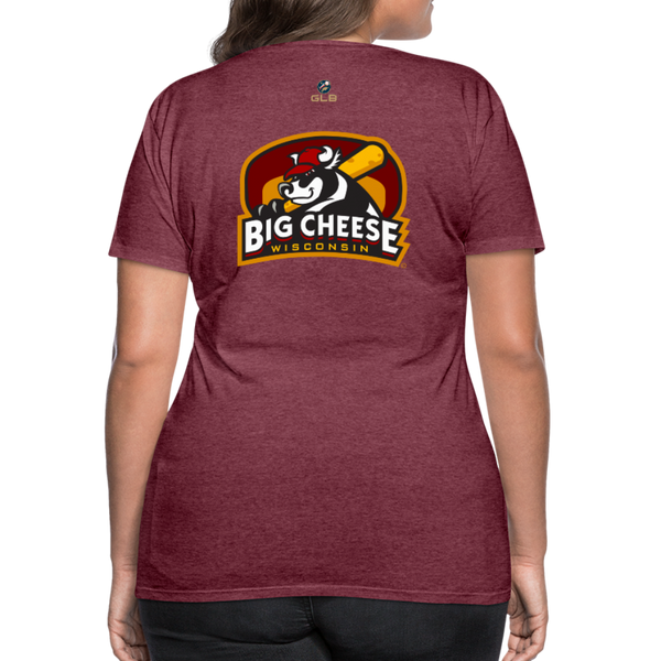 Wisconsin Big Cheese Women’s Premium T-Shirt - heather burgundy