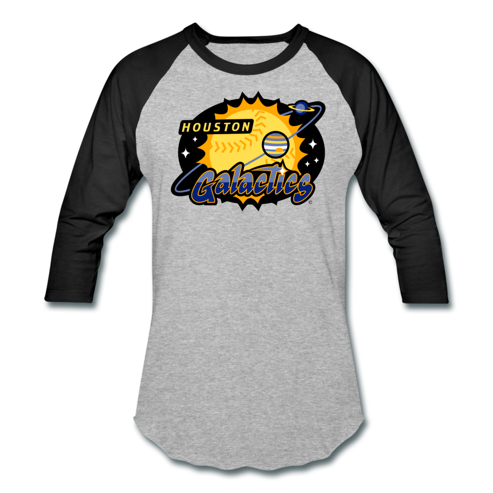 Houston Galactics Unisex Baseball T-Shirt - heather gray/black