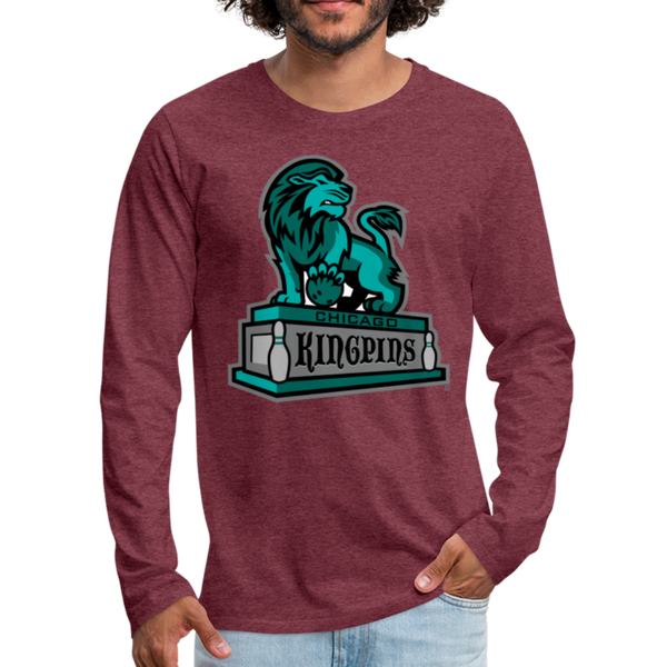 Chicago Kingpins Men's Long Sleeve T-Shirt - heather burgundy