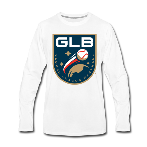 Global League Baseball Men's Long Sleeve T-Shirt - white