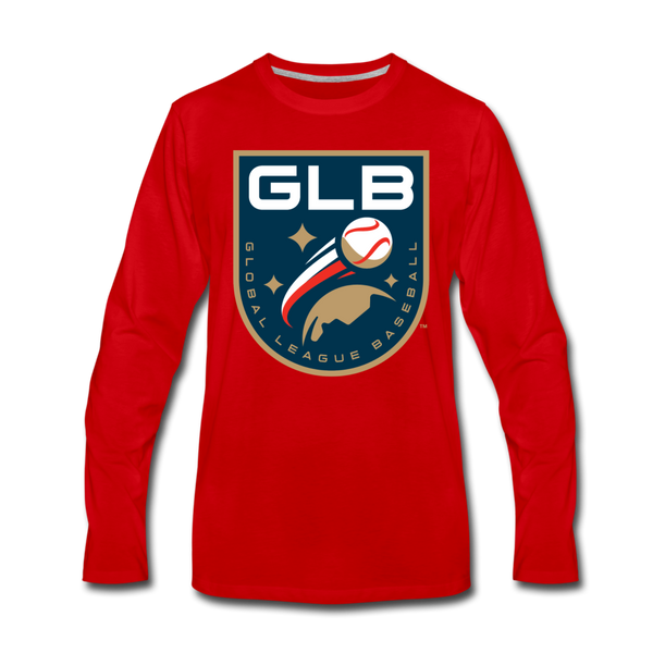 Global League Baseball Men's Long Sleeve T-Shirt - red