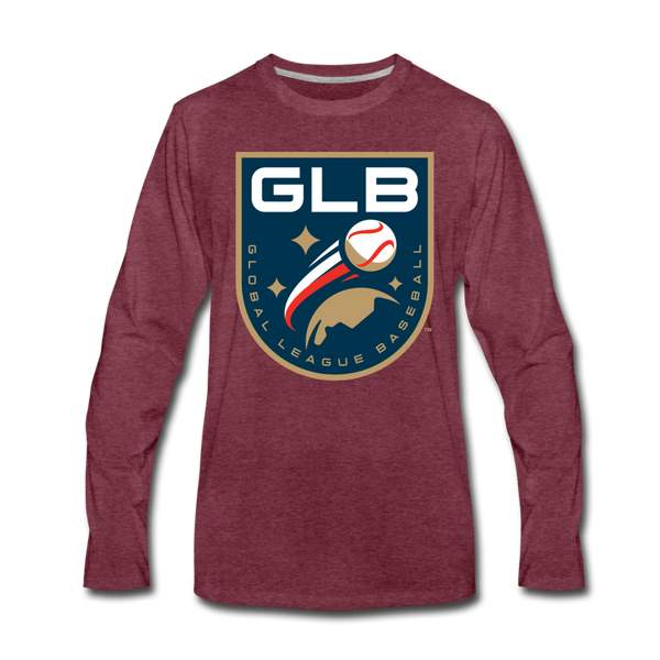 Global League Baseball Men's Long Sleeve T-Shirt - heather burgundy