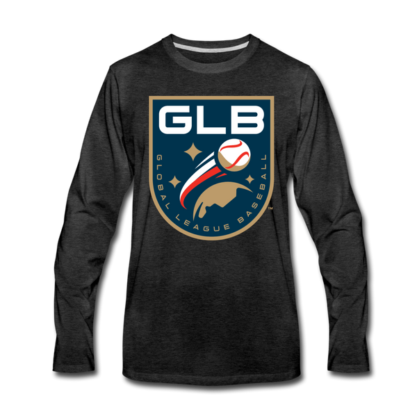 Global League Baseball Men's Long Sleeve T-Shirt - charcoal gray