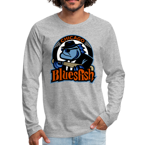 Chicago Bluesfish Men's Long Sleeve T-Shirt - heather gray