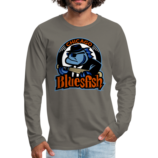 Chicago Bluesfish Men's Long Sleeve T-Shirt - asphalt gray