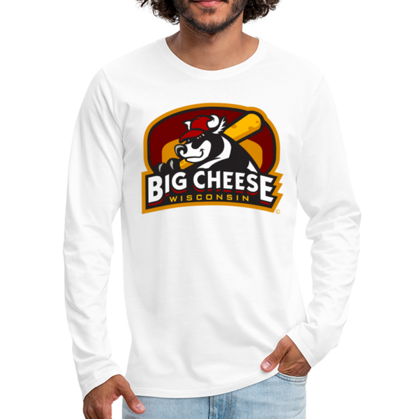 Wisconsin Big Cheese Men's Long Sleeve T-Shirt - white