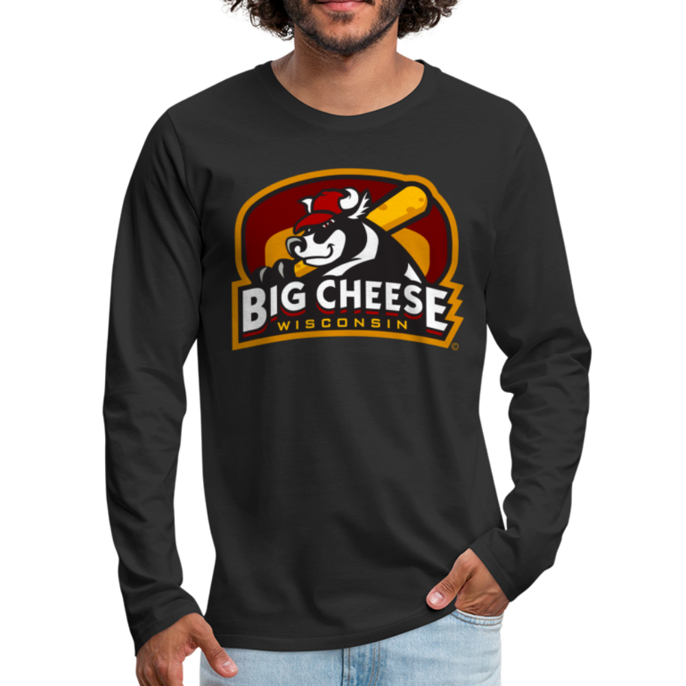 Wisconsin Big Cheese Men's Long Sleeve T-Shirt - black