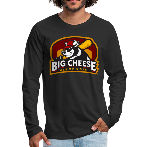 Wisconsin Big Cheese Men's Long Sleeve T-Shirt - black