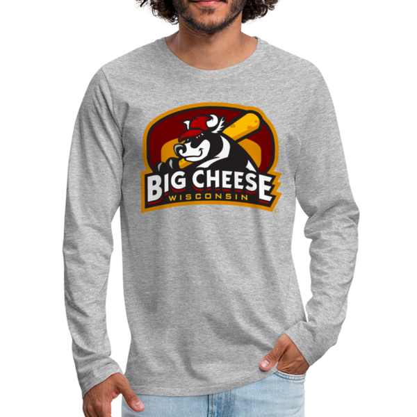 Wisconsin Big Cheese Men's Long Sleeve T-Shirt - heather gray