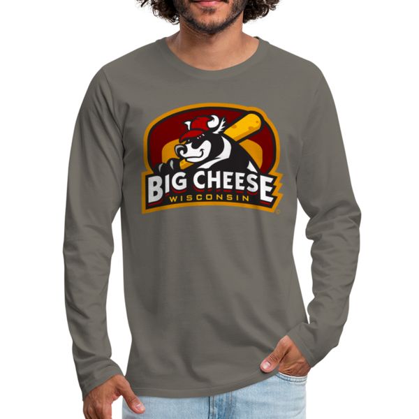 Wisconsin Big Cheese Men's Long Sleeve T-Shirt - asphalt gray