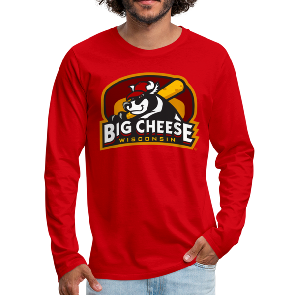 Wisconsin Big Cheese Men's Long Sleeve T-Shirt - red