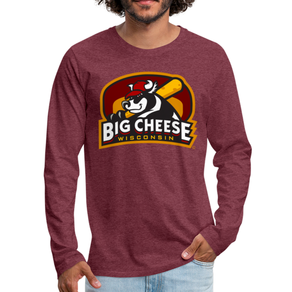 Wisconsin Big Cheese Men's Long Sleeve T-Shirt - heather burgundy