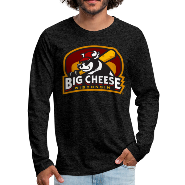 Wisconsin Big Cheese Men's Long Sleeve T-Shirt - charcoal gray