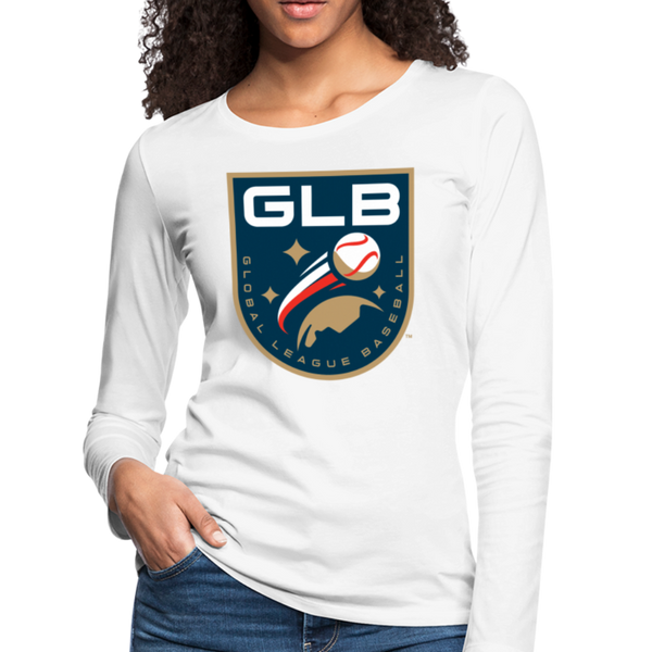 Global League Baseball Women's Long Sleeve T-Shirt - white