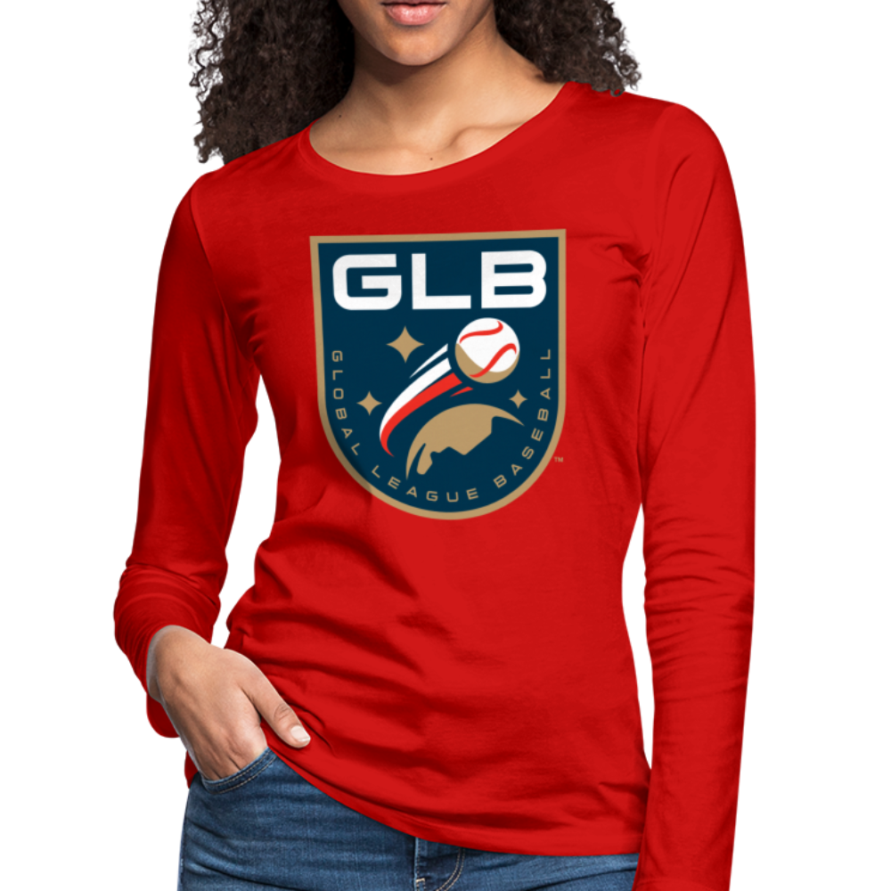 Global League Baseball Women's Long Sleeve T-Shirt - red