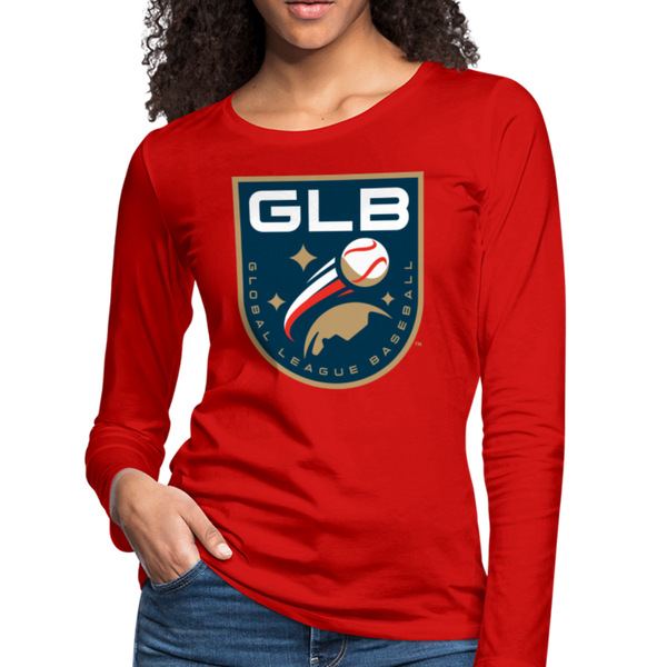 Global League Baseball Women's Long Sleeve T-Shirt - red