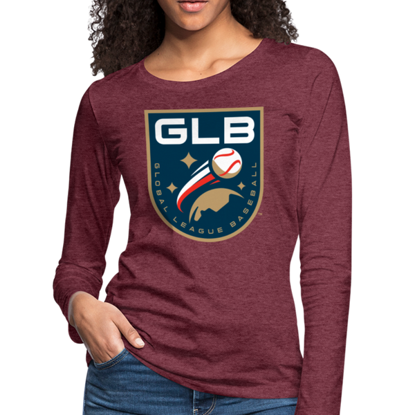 Global League Baseball Women's Long Sleeve T-Shirt - heather burgundy