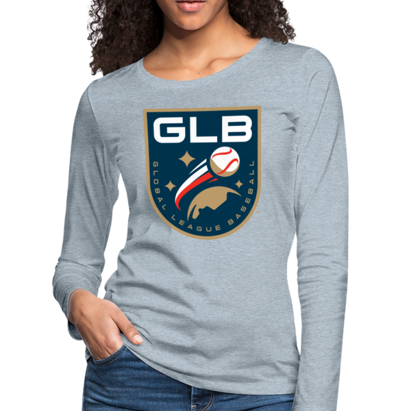 Global League Baseball Women's Long Sleeve T-Shirt - heather ice blue
