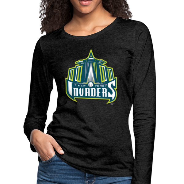 New York Invaders Women's Long Sleeve T-Shirt - charcoal gray