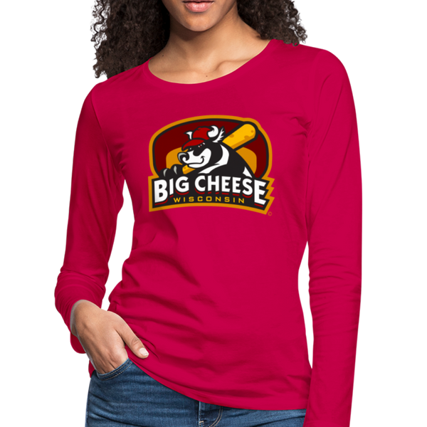 Wisconsin Big Cheese Women's Long Sleeve T-Shirt - dark pink