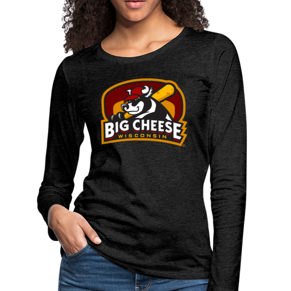 Wisconsin Big Cheese Women's Long Sleeve T-Shirt - charcoal gray