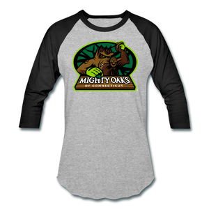 Mighty Oaks of Connecticut Unisex Baseball T-Shirt - heather gray/black