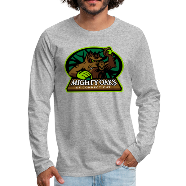 Mighty Oaks of Connecticut Men's Long Sleeve T-Shirt - heather gray