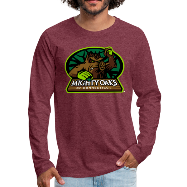 Mighty Oaks of Connecticut Men's Long Sleeve T-Shirt - heather burgundy
