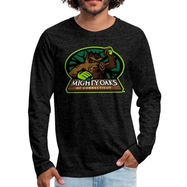 Mighty Oaks of Connecticut Men's Long Sleeve T-Shirt - charcoal gray