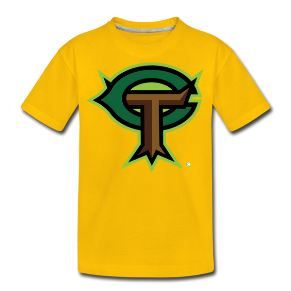 Mighty Oaks of Connecticut CT Logo Kids' Premium T-Shirt - sun yellow