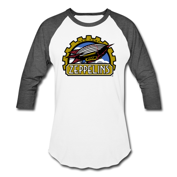 New York Zeppelins Unisex Baseball T-Shirt - white/charcoal