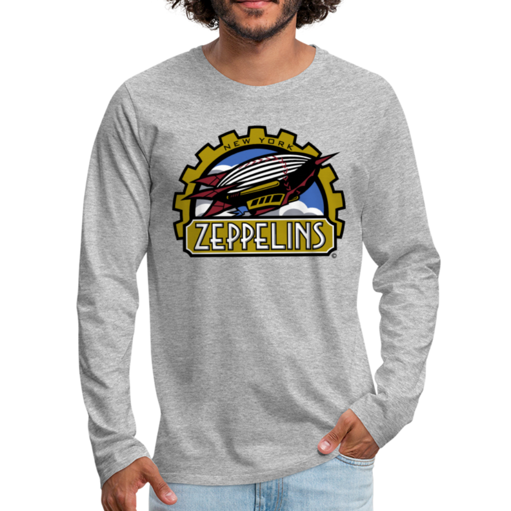 New York Zeppelins Men's Long Sleeve T-Shirt - heather gray
