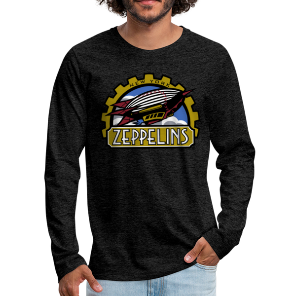 New York Zeppelins Men's Long Sleeve T-Shirt - charcoal gray