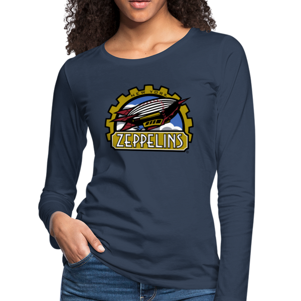New York Zeppelins Women's Long Sleeve T-Shirt - navy