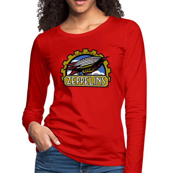 New York Zeppelins Women's Long Sleeve T-Shirt - red