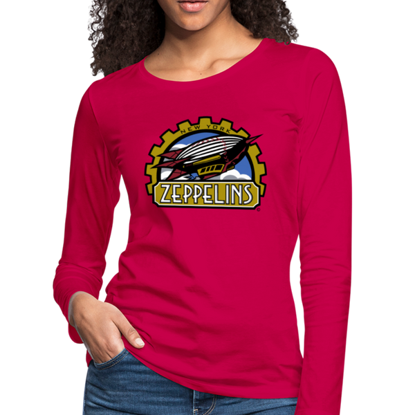 New York Zeppelins Women's Long Sleeve T-Shirt - dark pink